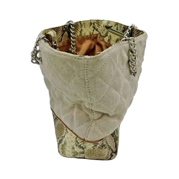 Women's Ann Klein Beige Fabric and Fake Snake Skin - Picture 3 of 4